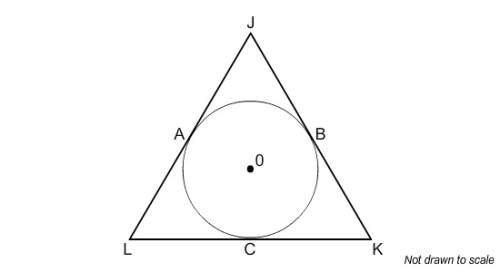 Jk, kl, and lj are all tangent to circle o. ja = 12, al = 11, ck = 13. what is the perimeter of tria