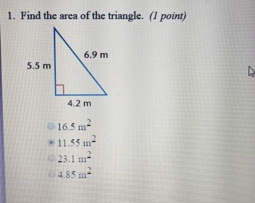 Check my answer asap! brainliest for fastest correct answer! find the area of the triangle. you!