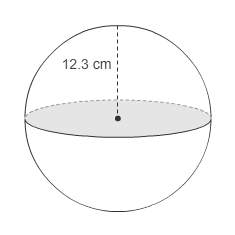 What is the exact volume of the sphere?  2481.156π cm³ 7263.39π cm³