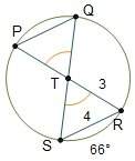 In circle t, ∠ptq ≅ ∠rts.24°33°48°66°