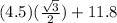 (4.5)(\frac{\sqrt{3}}{2})+11.8
