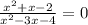 \frac{x^2+x-2}{x^2-3x-4}=0