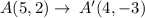 A(5,2)\rightarrow \: A'(4, - 3)