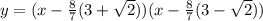 y=(x-\frac{8}{7}(3+\sqrt{2}))(x-\frac{8}{7}(3-\sqrt{2}))
