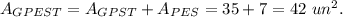 A_{GPEST}=A_{GPST}+A_{PES}=35+7=42\ un^2.