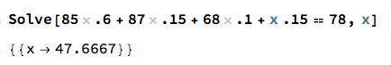 Grading scale 2 has the following weights- tests- 60% quiz- 15% homework- 10% final exam- 15% what d