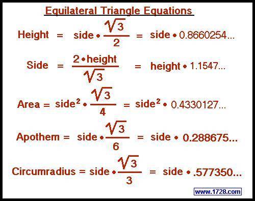An equilateral triangle has an altitude of 45. find the length of a side of the triangle.