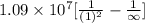 1.09 \times 10^{7}[\frac{1}{(1)^{2}} - \frac{1}{\infty}}]