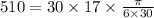 510\degree=30\degree\times17 \times \frac{\pi}{6\times 30\degree}