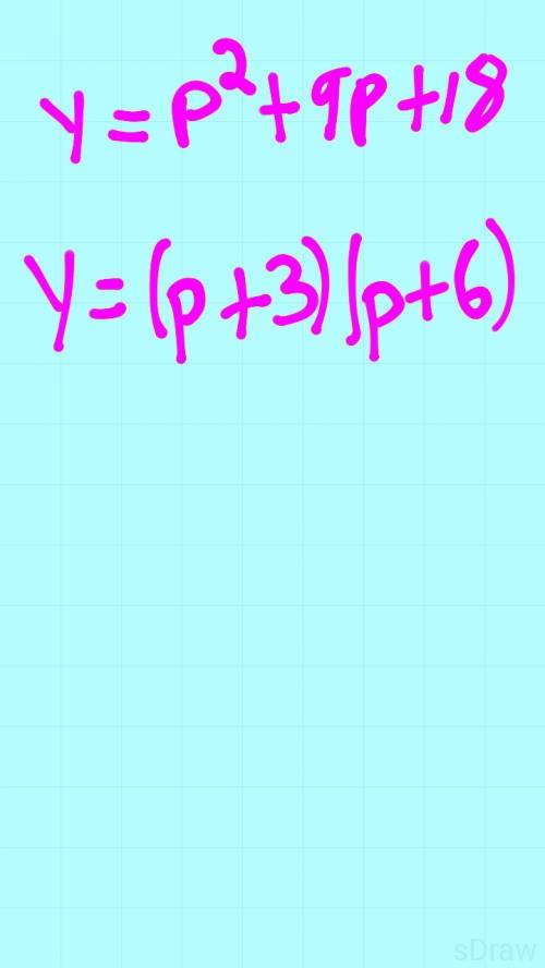 Rewrite the quadratic function in intercept or factored form y=18+p^2+9p