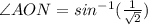 \angle AON = sin^{-1} (\frac{1}{\sqrt{2} } )