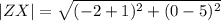 |ZX|=\sqrt{(-2+1)^2+(0-5)^2}