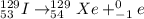 ^{129}_{53}I \rightarrow ^{129}_{54}Xe + ^{0}_{-1}e