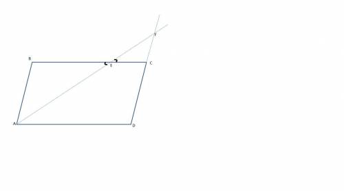 Parallelogram abcd is given. draw line ef so that it goes through the vertex a. point e lies on the
