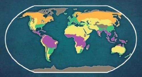 The regions colored  on the map above represent the polar climates of the world. a. brown b. green c