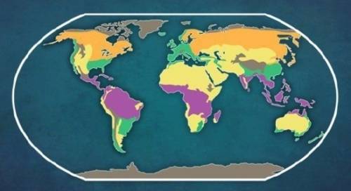 The regions colored  on the map above represent the polar climates of the world. a. brown b. green c