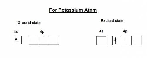 Which electron configuration represents a potassium atom in excited state