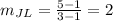 m_{JL}=\frac{5-1}{3-1}=2