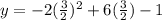 y= -2(\frac{3}{2})^2+6(\frac{3}{2})-1