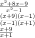 \frac{x^2+8x-9}{x^2-1}\\\frac{(x+9)(x-1)}{(x-1)(x+1)}\\\frac{x+9}{x+1}