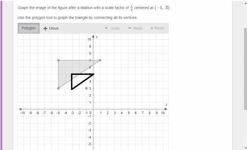 Need  with dilation with a scale factor of 1/2 centered at (−1, 3)