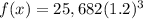 f(x)=25,682(1.2)^{3}