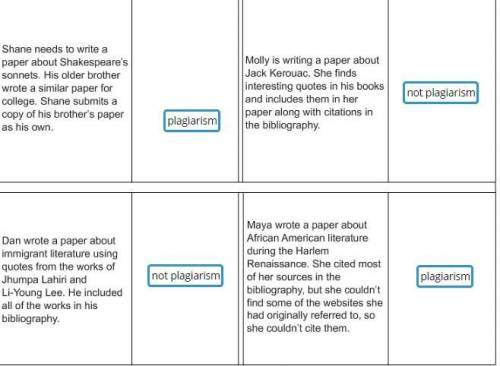 Read the scenario for each student. which student la are engaging in plagiarism