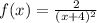 f(x)=\frac{2}{(x+4)^2}