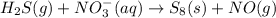 H_2S(g)+NO^-_3(aq)\rightarrow S_8(s)+NO(g)