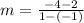 m=\frac{-4-2}{1-(-1)}