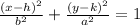 \frac{(x-h)^2}{b^2} + \frac{(y-k)^2}{a^2}=1