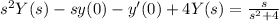 s^2Y(s)-sy(0)-y'(0)+4Y(s)=\frac{s}{s^2+4}