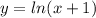 y=ln(x+1)