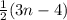 \frac{1}{2}(3n-4)