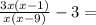 \frac{3x(x-1)}{x(x-9)}-3=