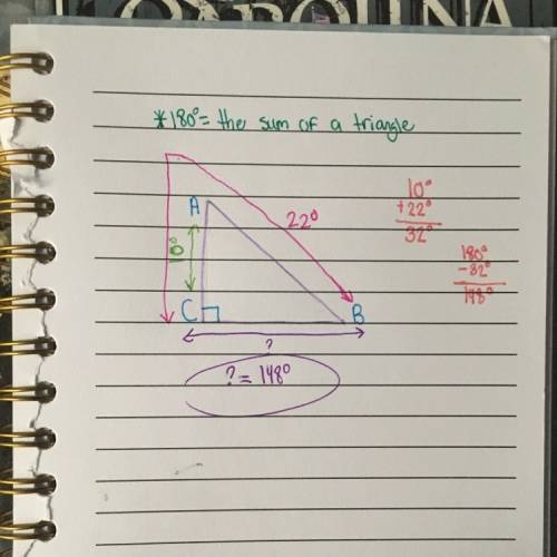 Abc has a right angle at c if the length of side ac is 10 and the measure of bac is 22degrees what i