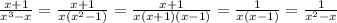 \frac{x+1}{x^3-x} = \frac{x+1}{x(x^2-1)}=\frac{x+1}{x(x+1)(x-1)}= \frac{1}{x(x-1)}= \frac{1}{x^2-x}