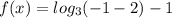 f(x)= log_3(-1-2)-1