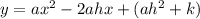 y = ax^{2} - 2ahx + (ah^{2} +k)
