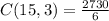 C(15,3)=\frac{2730}{6}
