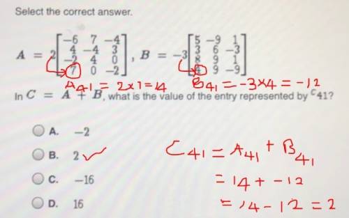 What is the value of the entry represented by c41