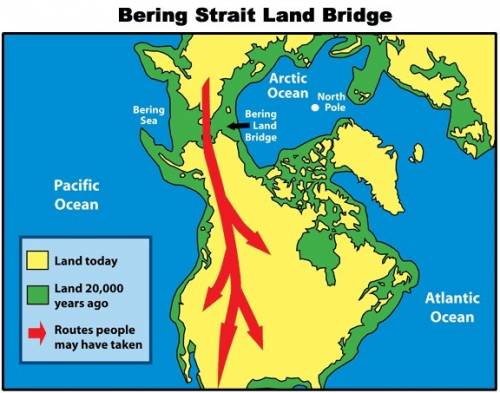 One of the numbered areas on this map includes the bering sea. it also includes the land bridge that