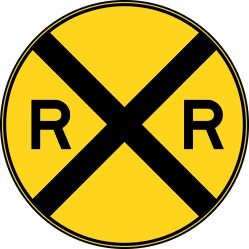 Railroad crossing signs are  circular rectangular octagonal