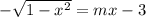 -\sqrt{1-x^2}=mx-3