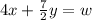 4x+\frac{7}{2}y=w