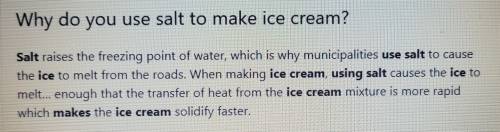 Why do we use salt when making ice cream
