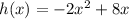 h(x) = -2x^2 + 8x