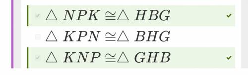 Suppose △pkn≅△bgh△pkn≅△bgh. which other congruency statements are correct?  select each correct answ