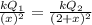 \frac{kQ_{1}}{(x)^{2}}= \frac{kQ_{2}}{ (2 + x)^{2}}