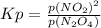 Kp=\frac{p(NO_2)^2}{p(N_2O_4)}